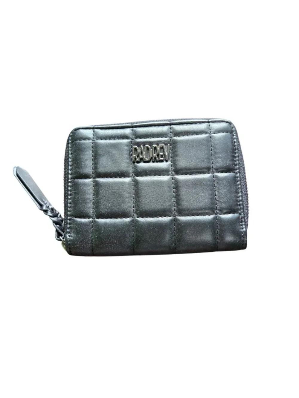 Radrev NWOT Lux Card Wallet In Black Quilted Zip Around 5.5